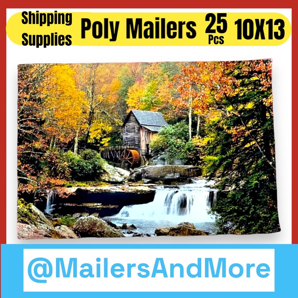 25 10X13 Poly Mailers Glade Creek Grist Mill Autumn, Shipping PRICE IS FIRM Fall - Picture 4 of 10